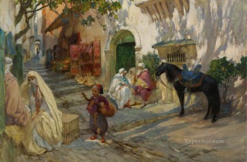 Une rue en Algérie Frederick Arthur Bridgman Peinture à l'huile